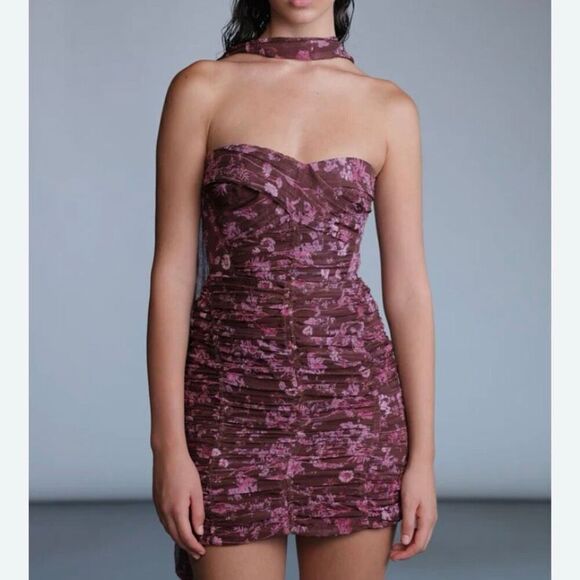 Sabina Musayev Ayla Ruched Corset Strapless Mini Dress NWT Size Extra Large - Picture 1 of 8